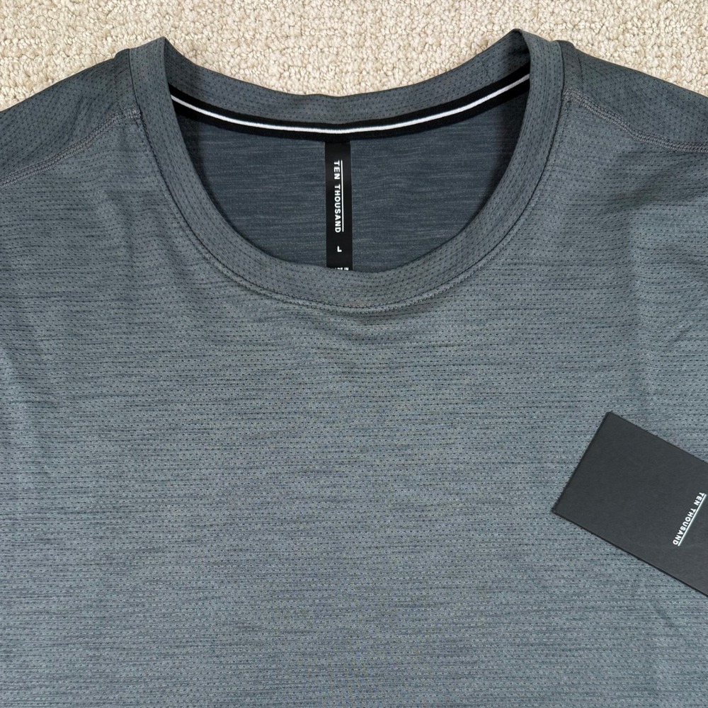 NEW Ten Thousand Men Large Iron Interval Short Sleeve Performance Training Shirt